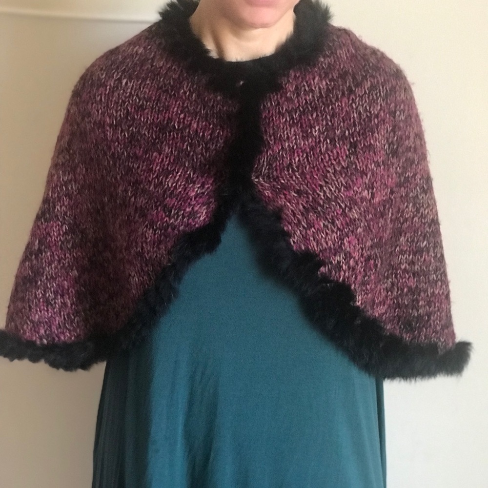 Gorgeous Luxurious Rabbit Fur poncho shawl Cape‼️FINAL SALE